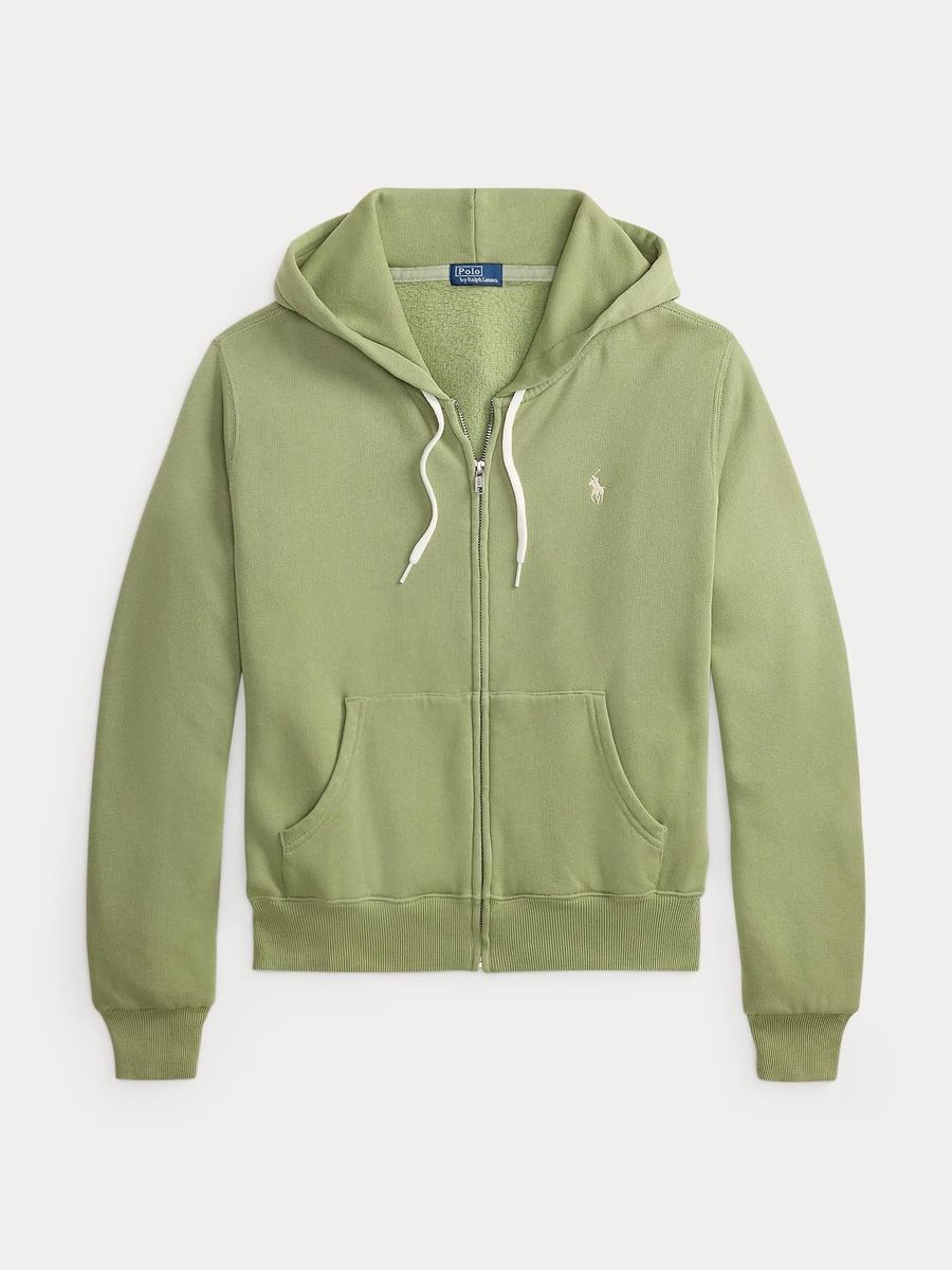 RALPH LAUREN Fleece full-zip hoodie OLIVE
