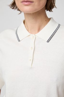 FWSS Knit Polo Tee Cream Pinstripe
