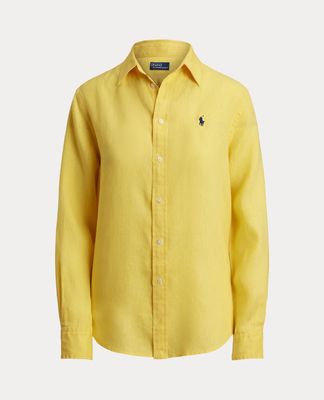 RALPH LAUREN CLASSIC-LONG SLEEVE-BUTTON FRONT YELLOW 