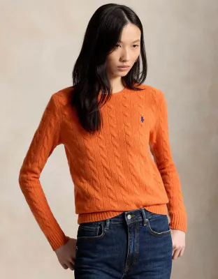 POLO RALPH LAUREN Classics Julianna Long Sleeve Pullover Orange 