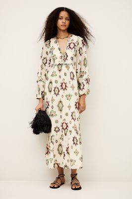 BA&SHOULD OELIA DRESS ECRU