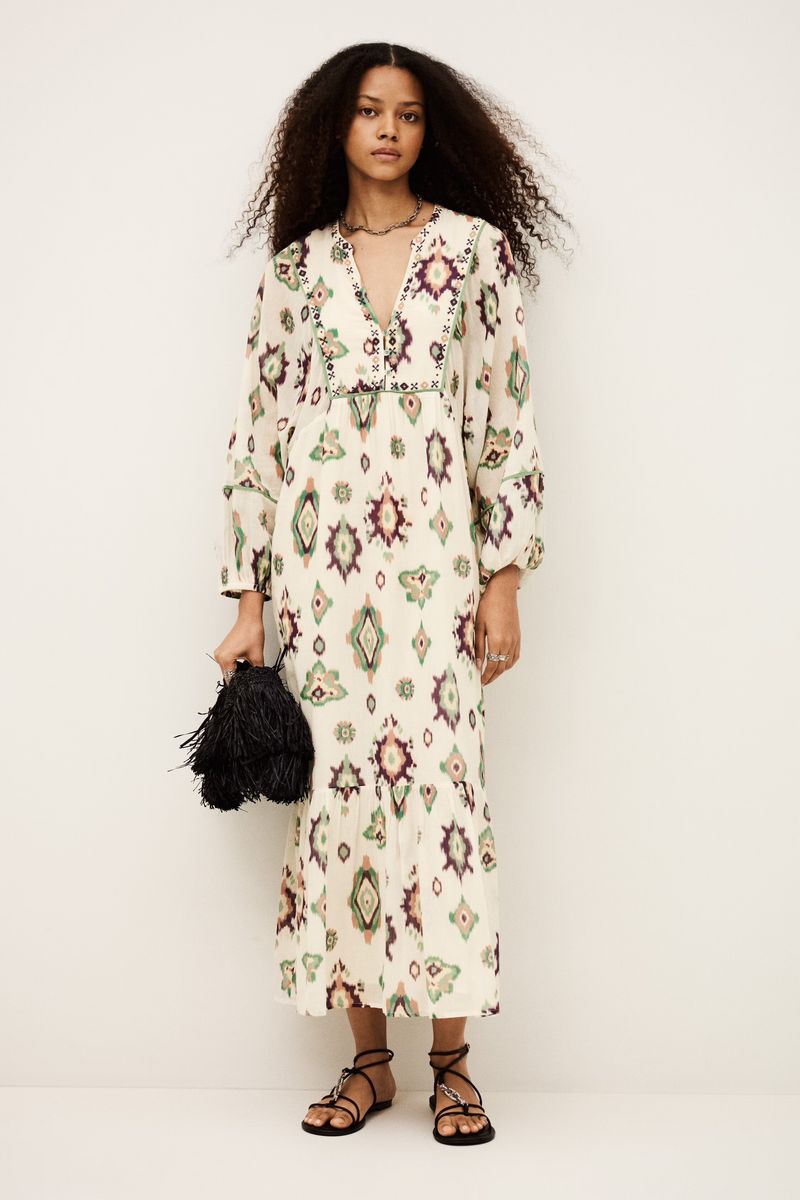 BA&SHOULD OELIA DRESS ECRU