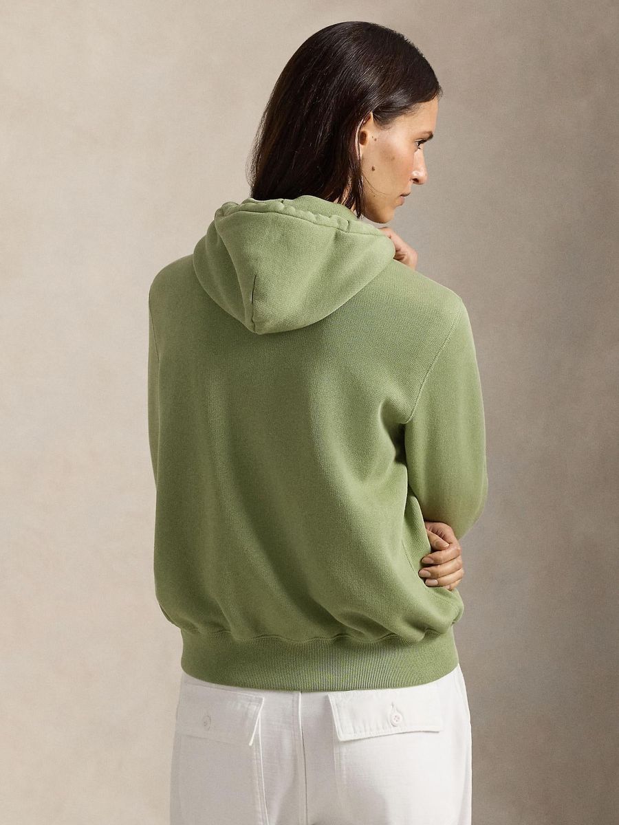 RALPH LAUREN Fleece full-zip hoodie OLIVE