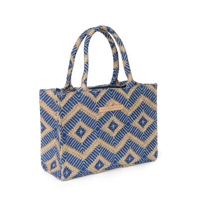 LUNA MOON MID TOTE LA RAMBLA GREEK BLUE 