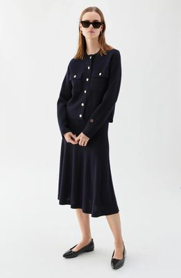 BUSNEL Allie Solid Cardigan - Marine