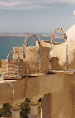 RAFFIA M CABAS TOTE HAND CARRY BAG