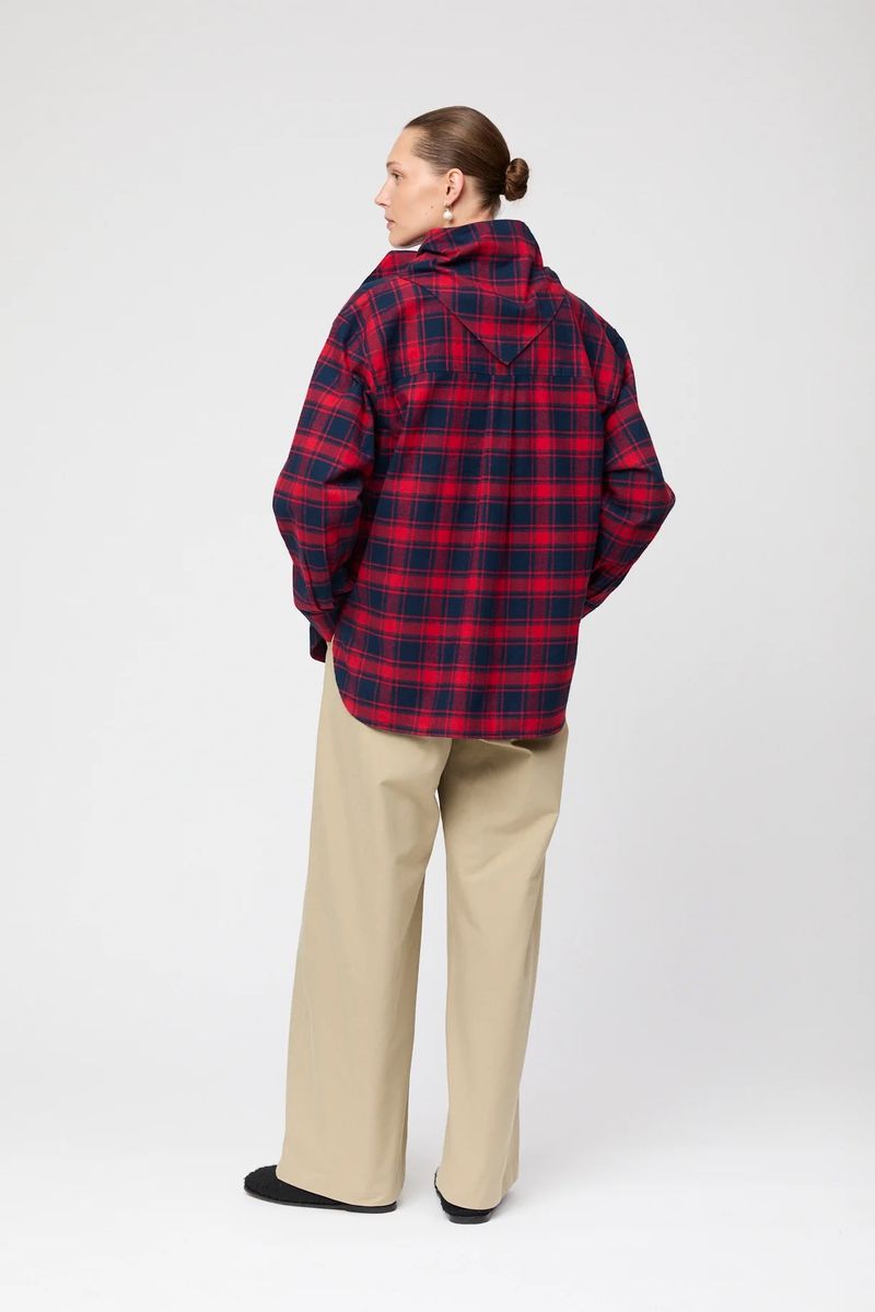 FWSS Coastal Shirt Red Navy Check Flannel