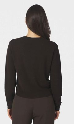 NEO NOIR Bina Wool Knit Cardigan Dark Brown 