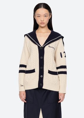 SEA NEW YORK MAREN KNIT CARDIGAN CREAM 