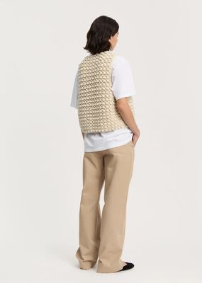 AIAYU Ravi vest – highland wool PURE ECRU