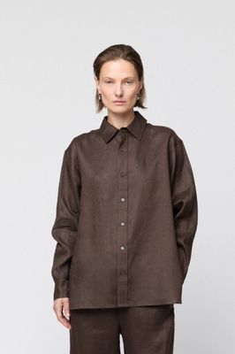 FWSS Linen Coastal Shirt Chocolate Brown