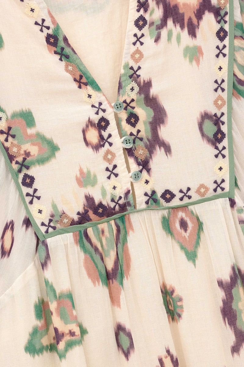 BA&SHOULD OELIA DRESS ECRU