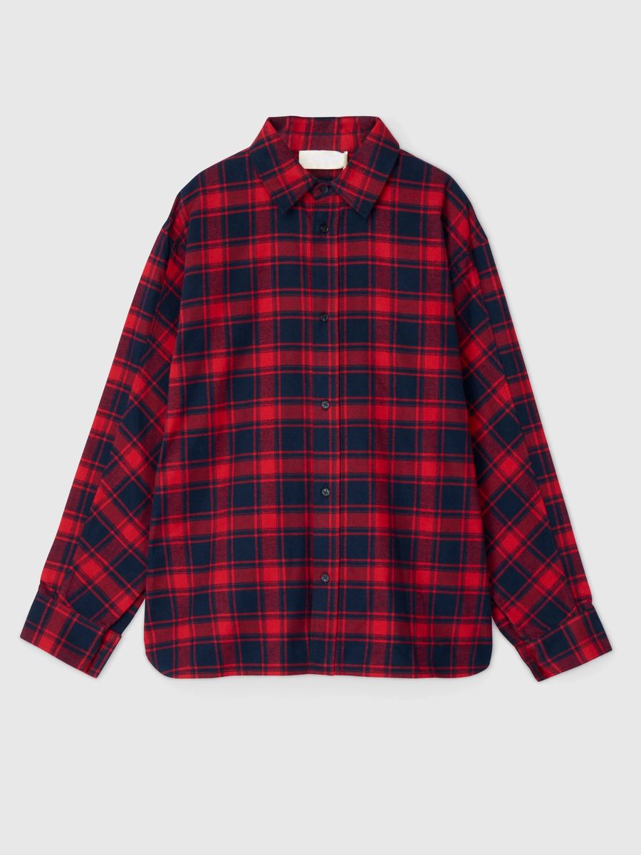FWSS Coastal Shirt Red Navy Check Flannel