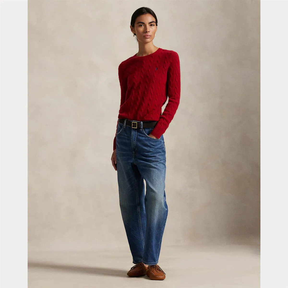POLO RALPH LAUREN Julianna Long Sleeve Pullover Fireside Red