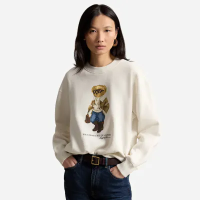 POLO RALPH LAUREN Winter Polo Bear Fleece Crewneck Antique Cream