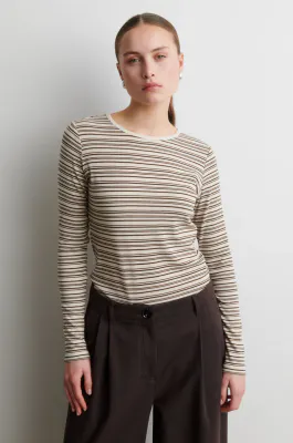 SECOND FEMALE Flyra O-Neck Tee Demitasse 