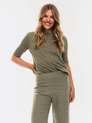 ELLA & IL  Karina Linen Tee GREEN