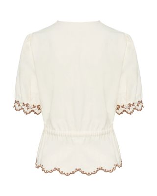 PIA TJELTA Hennie Blouse White/Clay